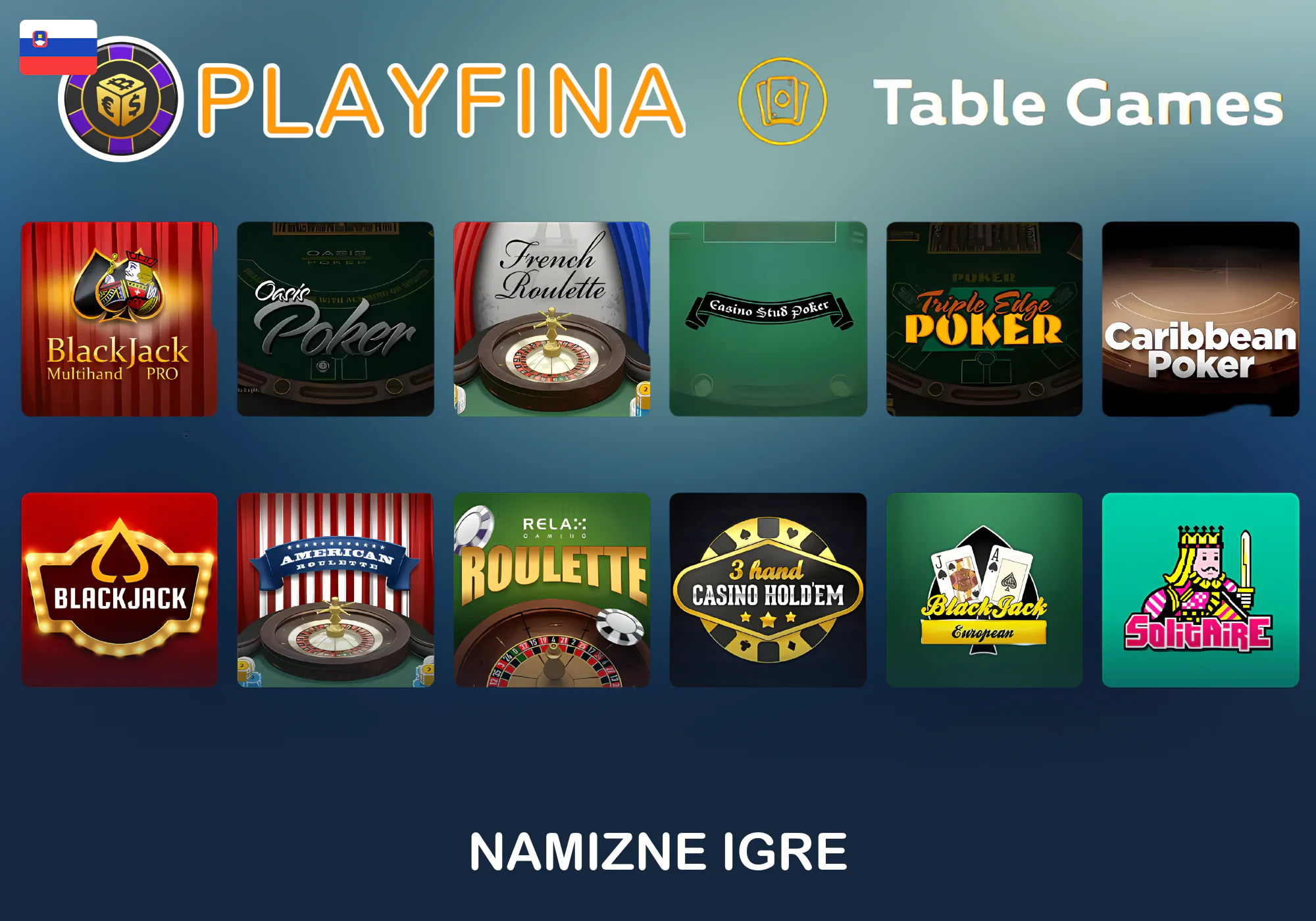Posebna zbirka družabnih iger v igralnici Playfina