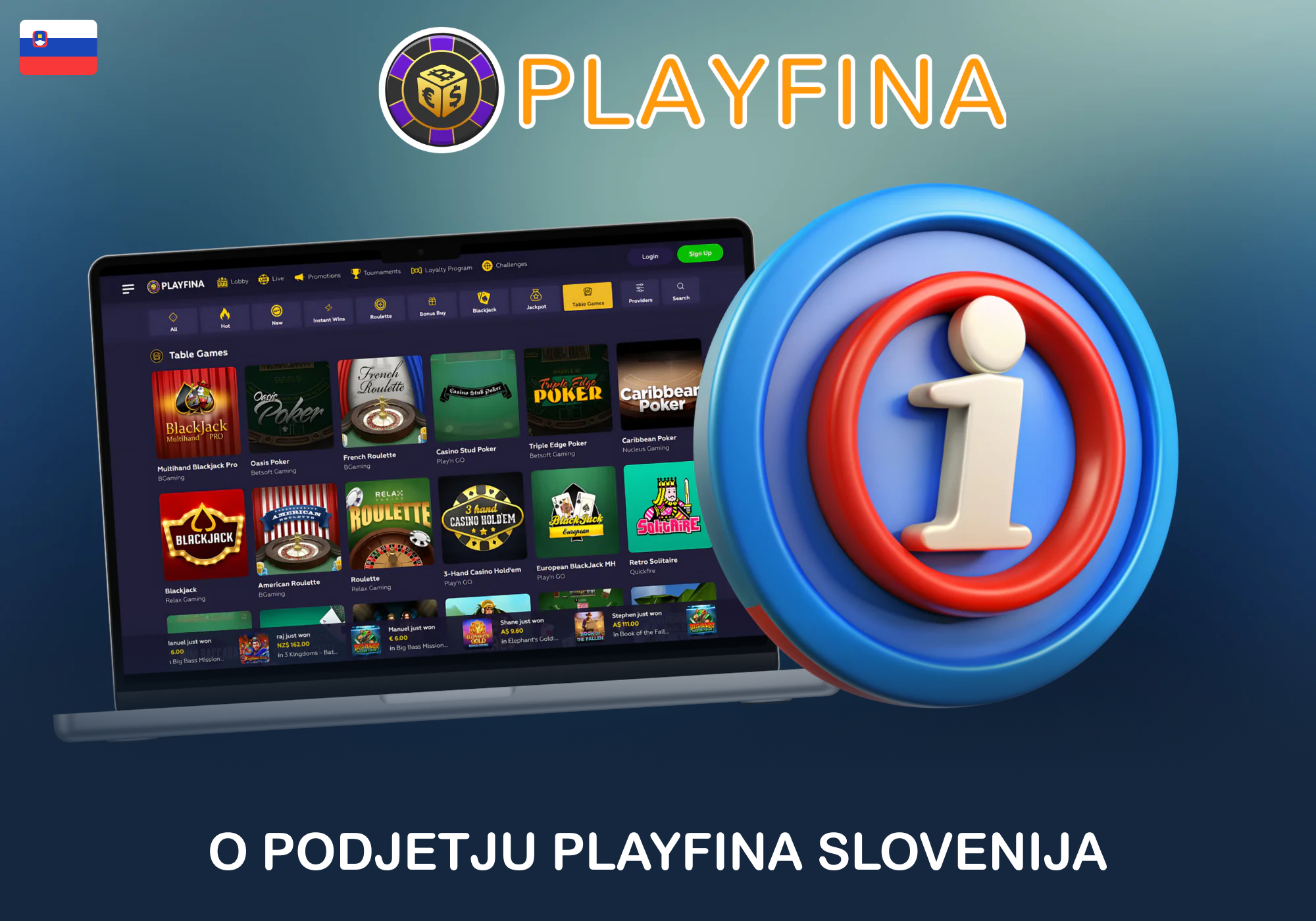 Več informacij o Playfina online casino